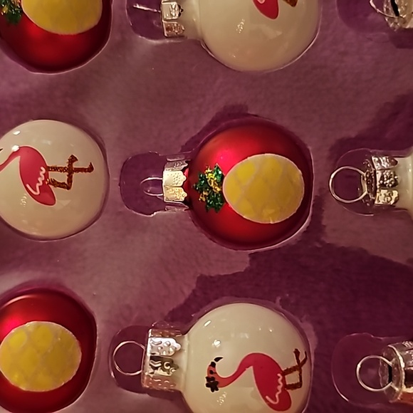 NIB Jingle and Joy Flamingo and pineapple mini ornaments - Picture 2 of 2